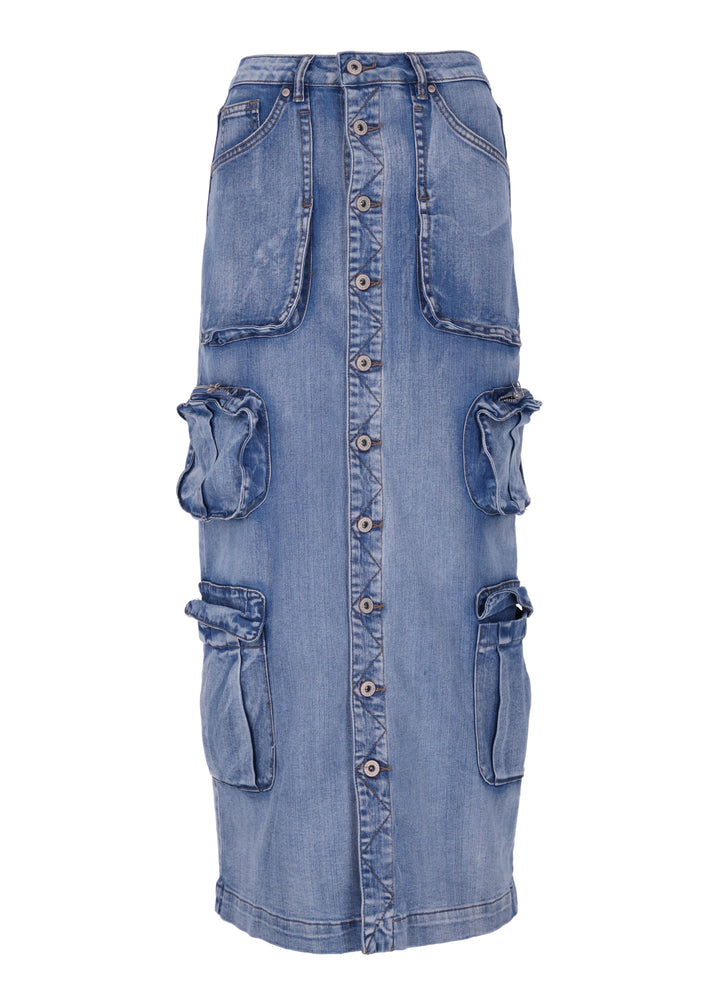 Splash of Color Jeansrock Cargo