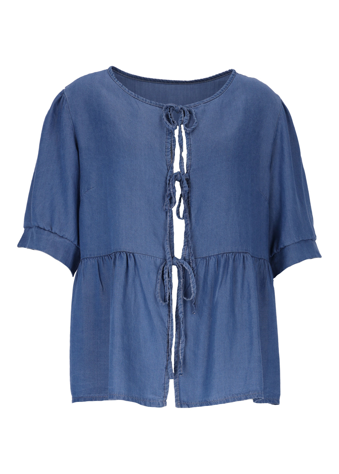 Splash of Color Kurzarm-Bluse zum Binden