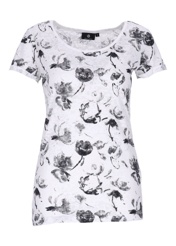 New View Damen T-Shirt Blumenmuster
