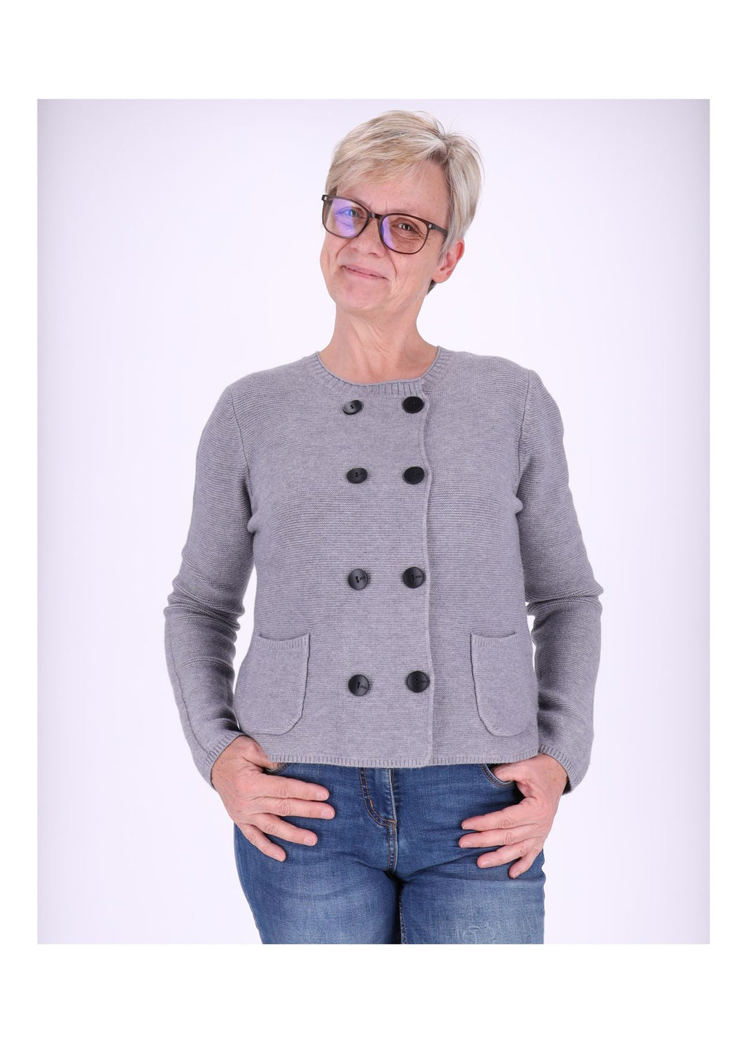 Splash of Color Strickjacke Zweireiher Damen