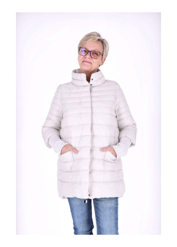 Damen Steppjacke mit Strickbündchen in Weiß