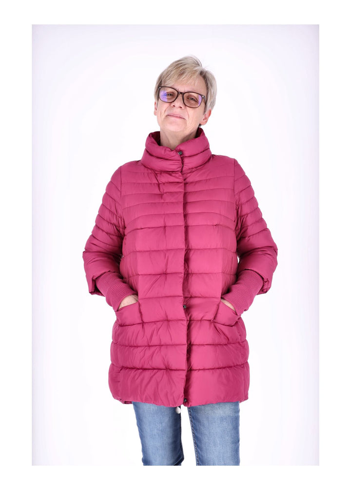 Damen Steppjacke mit Strickbündchen in Pink