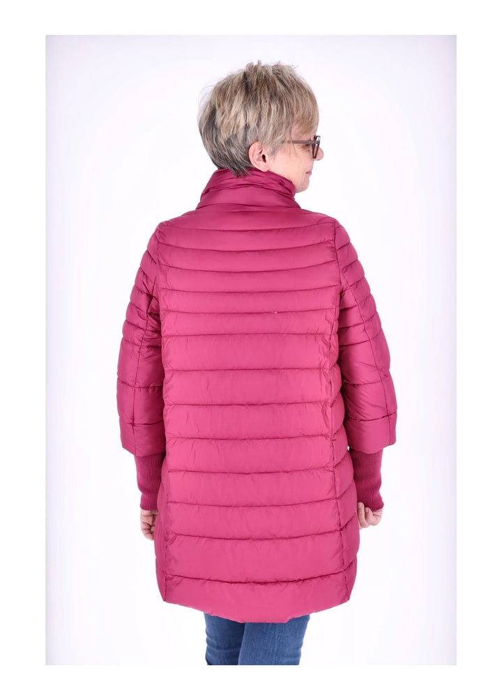 Damen Steppjacke mit Strickbündchen in Pink