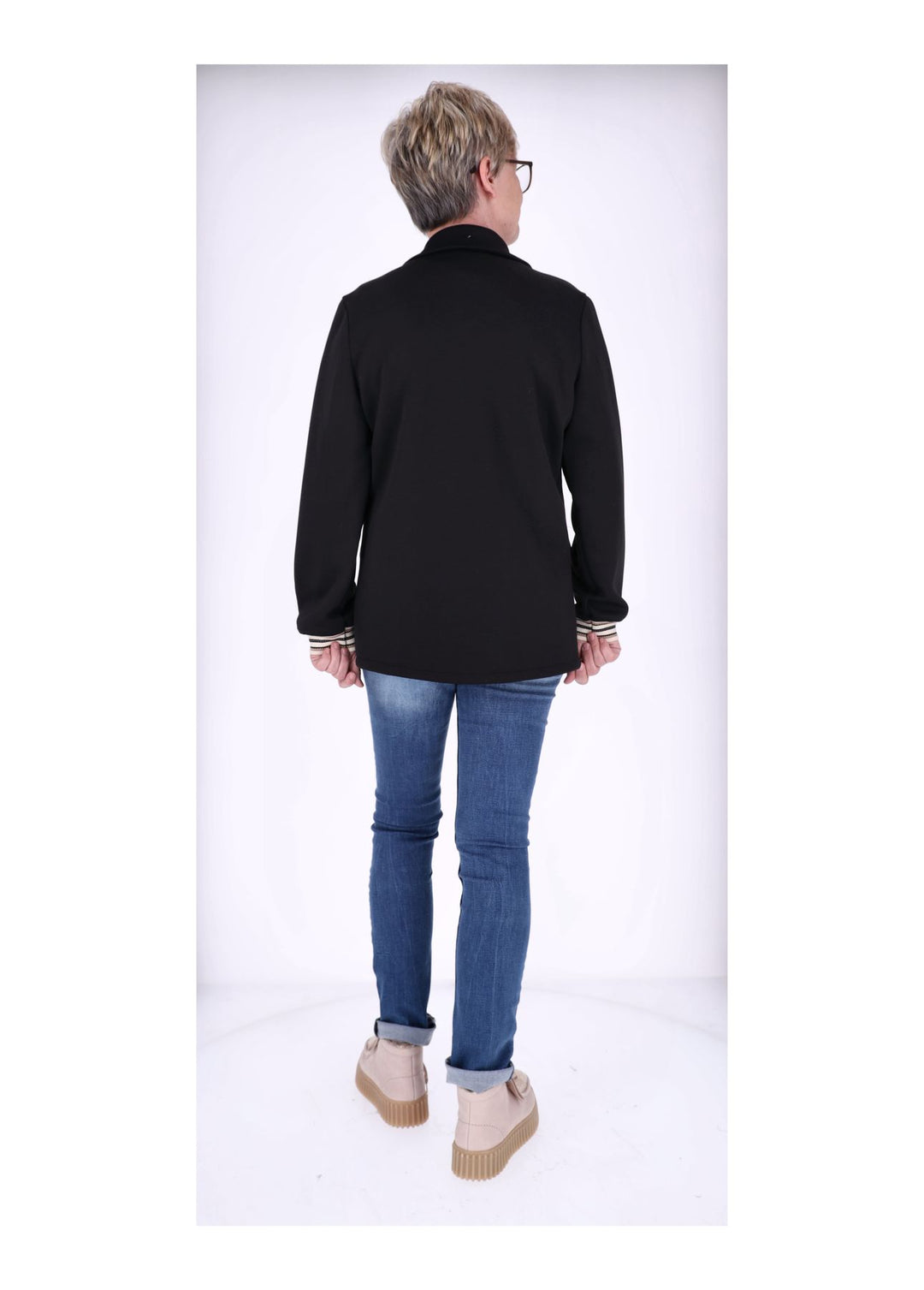 Sweat Blazer Damen Galonstreifen