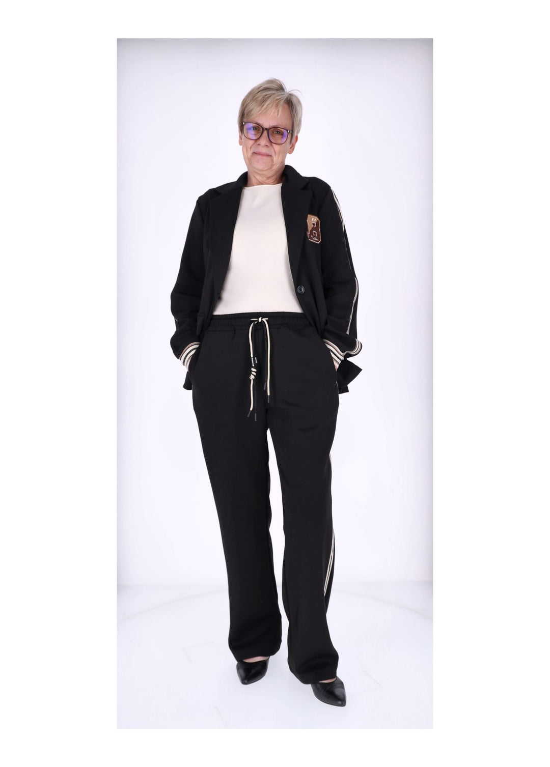 Sweat Blazer Damen Galonstreifen