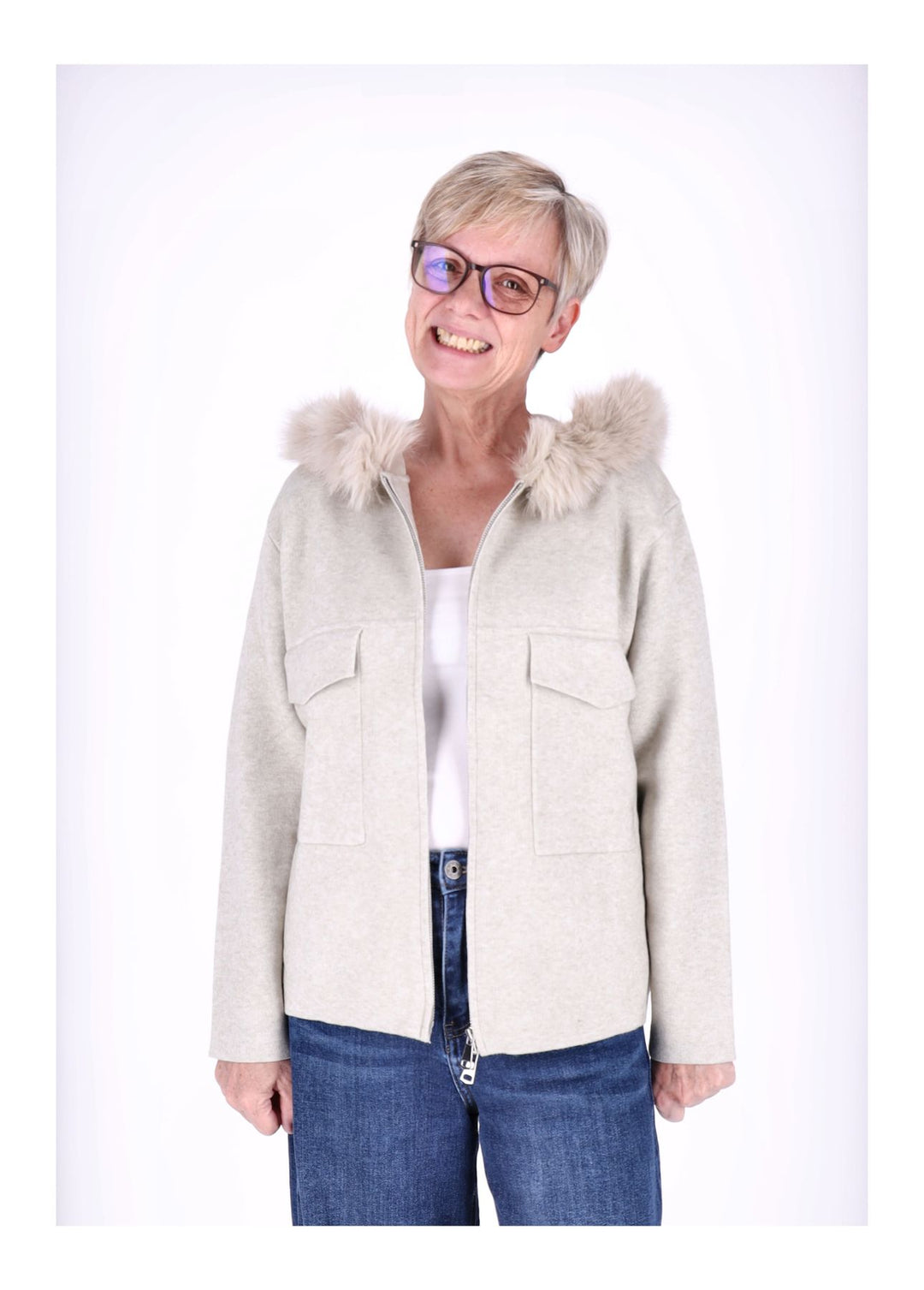 Splash of Color Strickjacke mit Kapuze