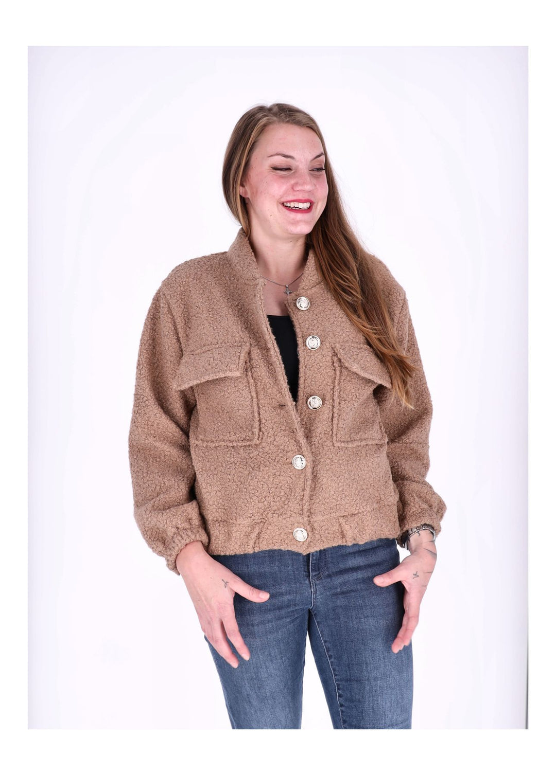 Bundjacke Damen Bouclé