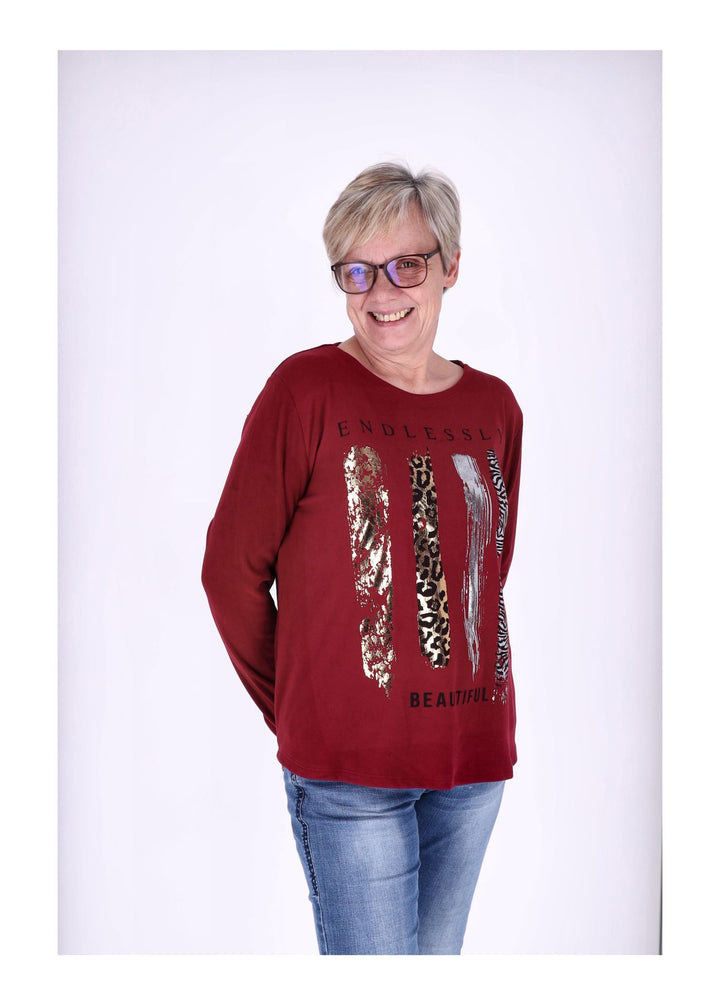 Splash of Color Damen Shirt Veloursoptik