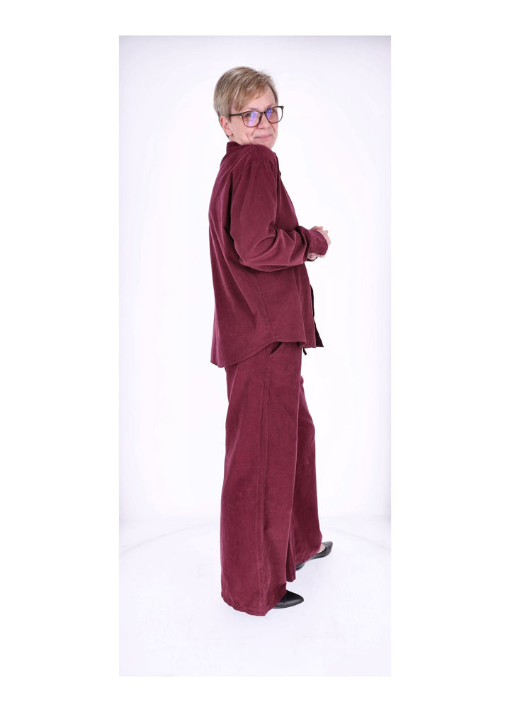 Cord-Bluse Damen Splash of Color