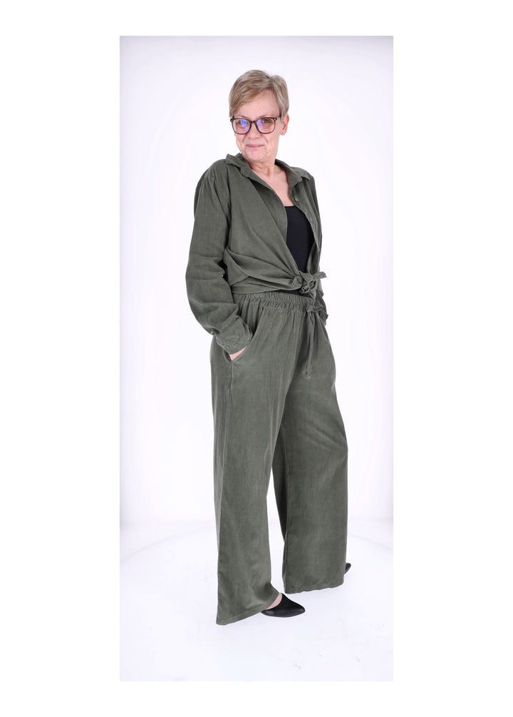 Cord-Bluse Damen Splash of Color