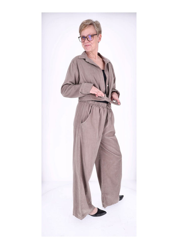 Cord-Bluse Damen Splash of Color