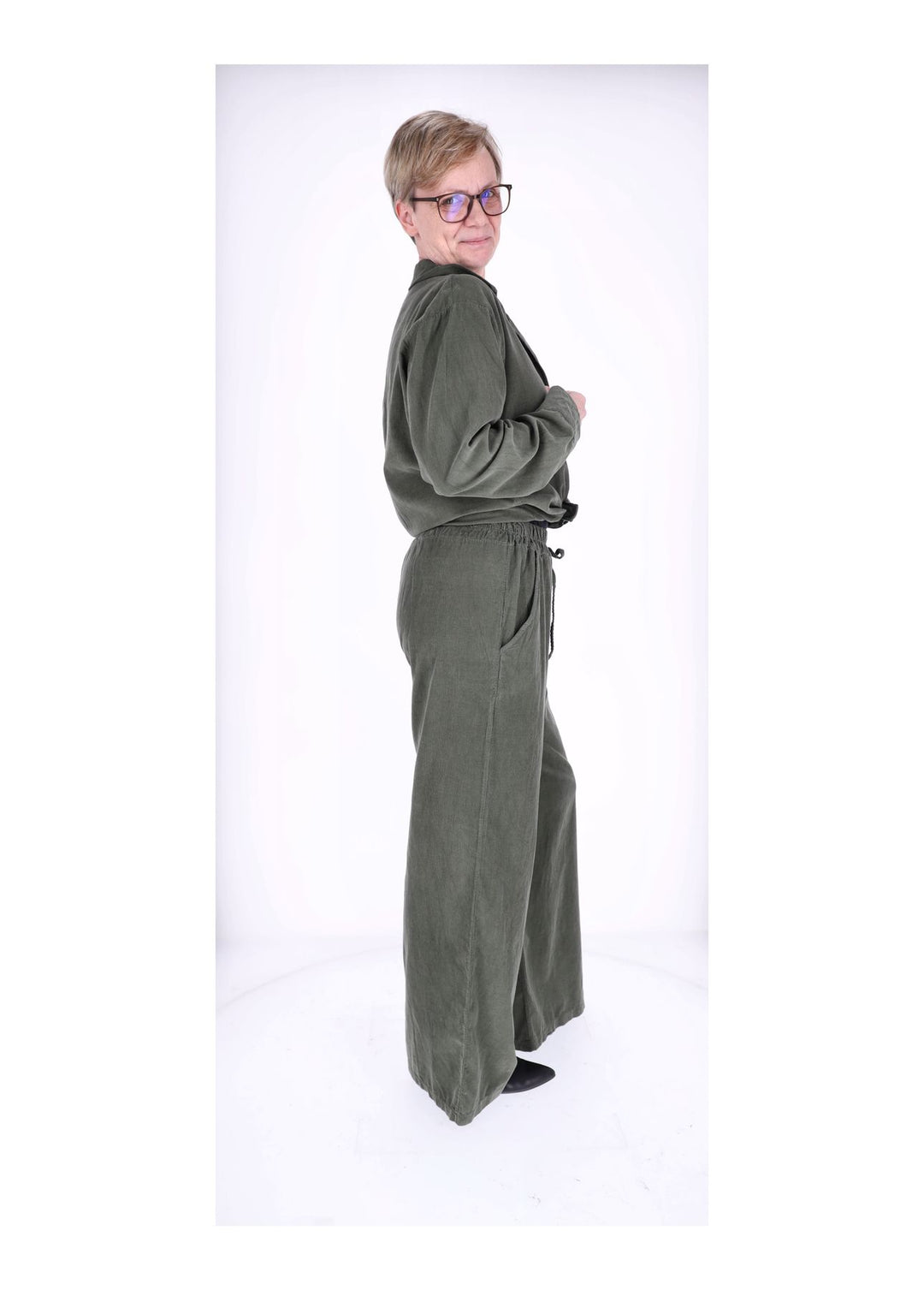 Cord-Bluse Damen Splash of Color