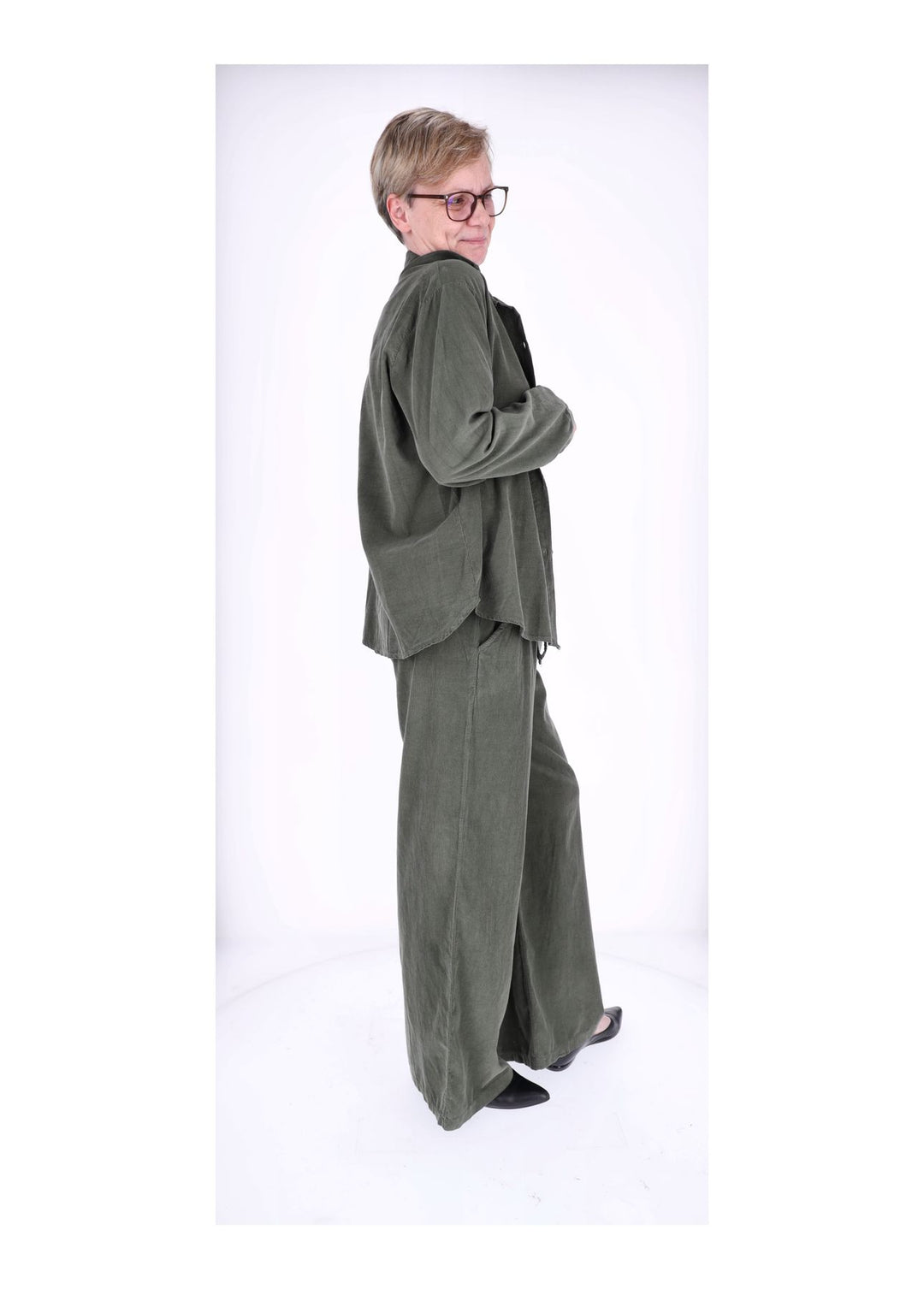 Cord-Bluse Damen Splash of Color