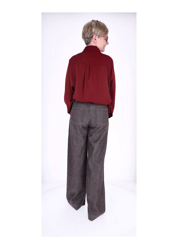 Splash of Color Bluse Damen mit Tuch