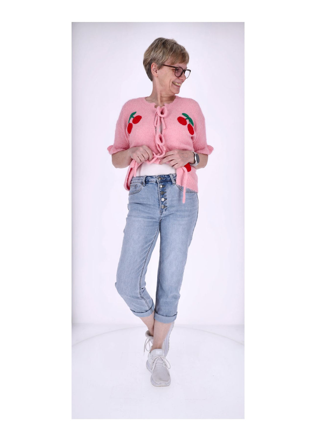 Splash of Color Damen Jeans 7/8 Knopfleiste
