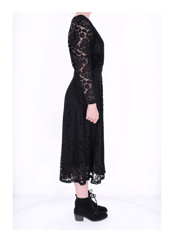 Spitzenkleid Langarm Altrosa Midi