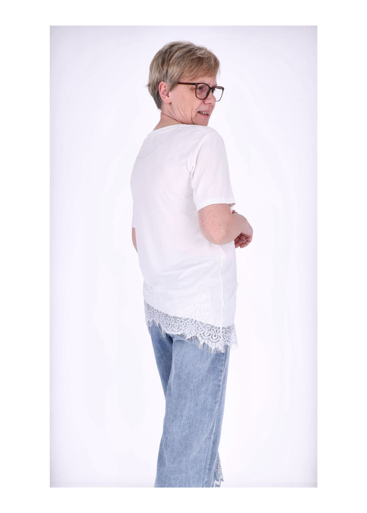 Splash of Color Damen T-Shirt mit Spitze