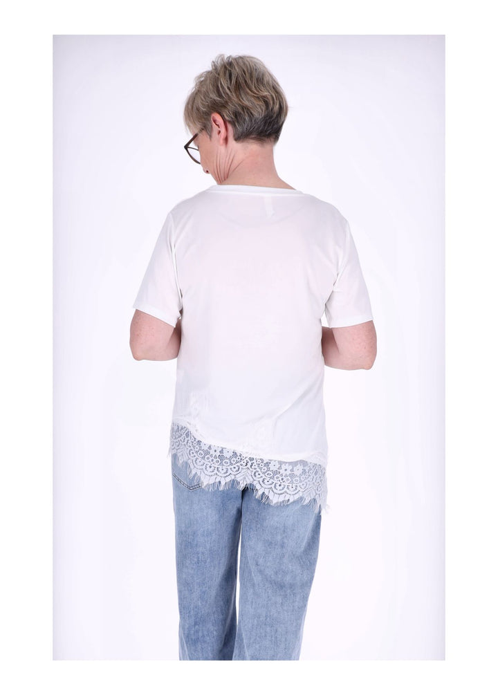 Splash of Color Damen T-Shirt mit Spitze
