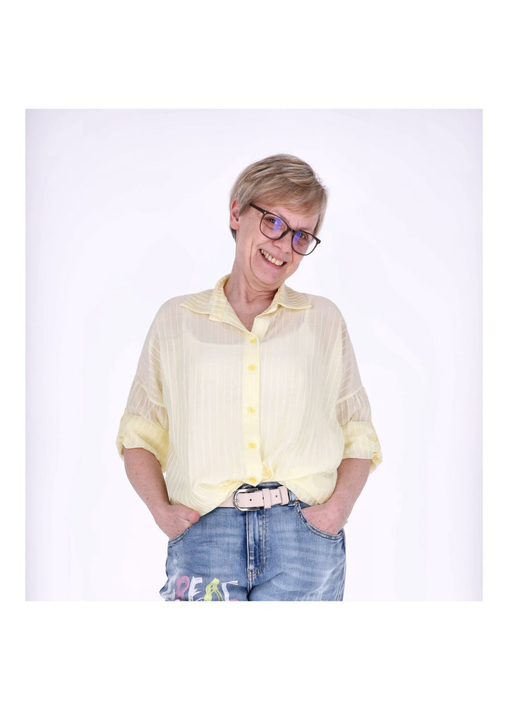 Splash of Color Nadelstreifen Bluse