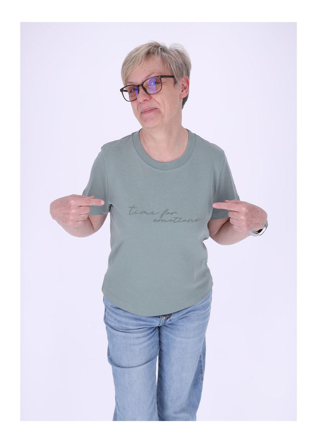mjunik T-Shirt Damen Stickerei