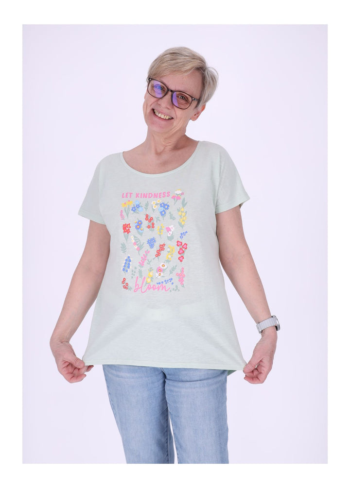 New View Damen T-Shirt Bloom Baumwolle