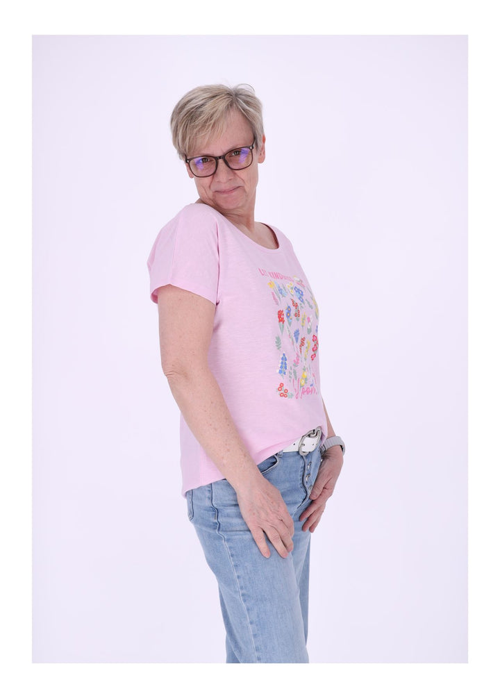 New View Damen T-Shirt Bloom Baumwolle