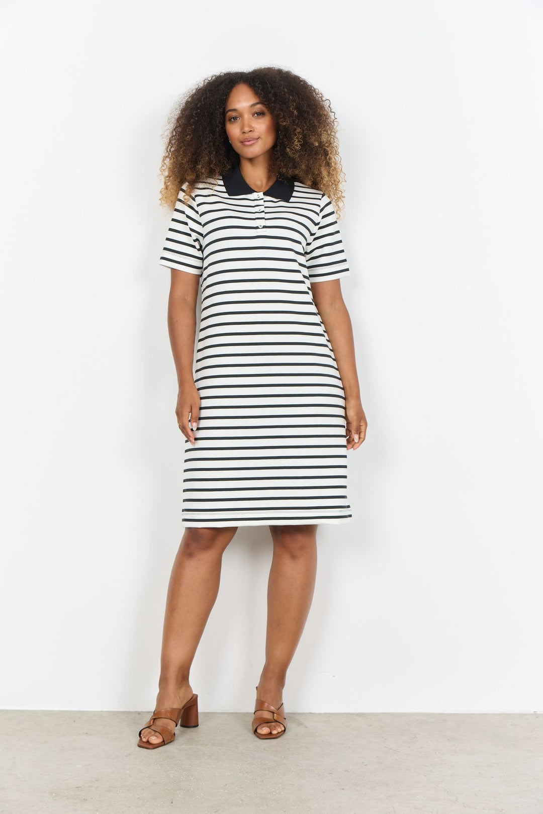 Soyaconcept Polokragen Streifenkleid Damen