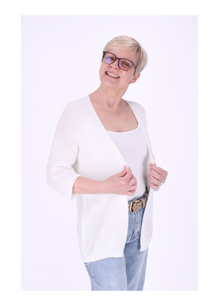Strickjacke Damen offen 3/4 Arm