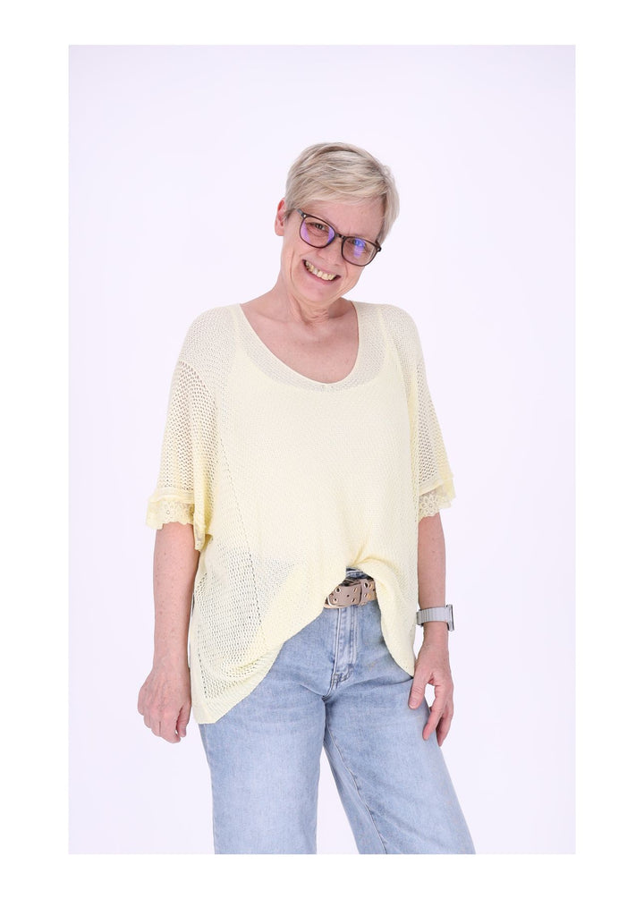 Splash of Color Damen T-Shirt gehäkelt