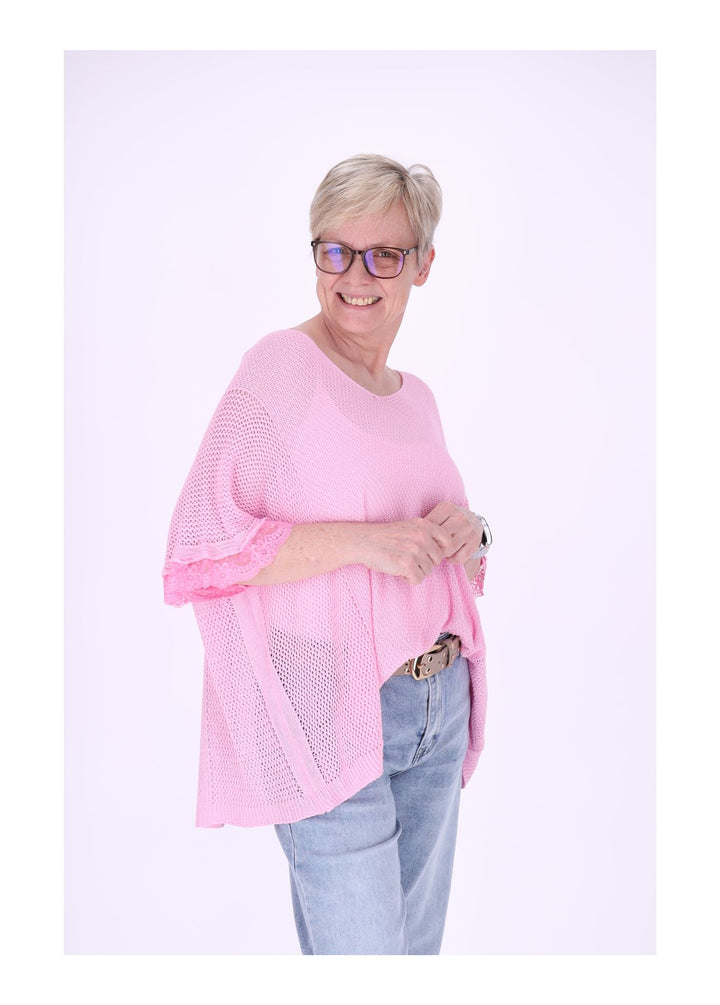 Splash of Color Damen T-Shirt gehäkelt