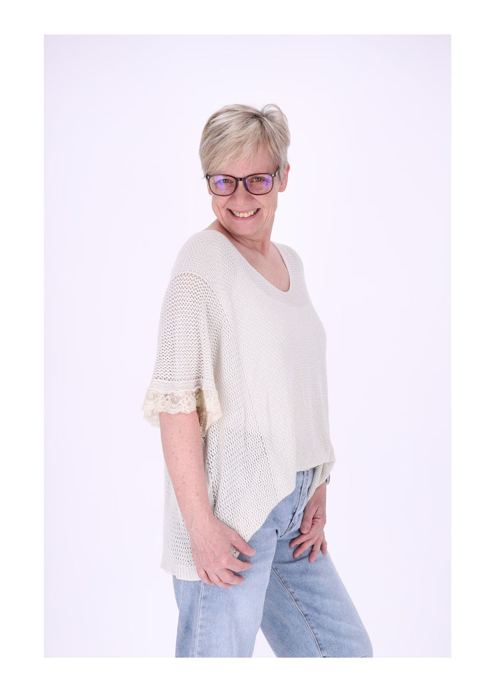 Splash of Color Damen T-Shirt gehäkelt