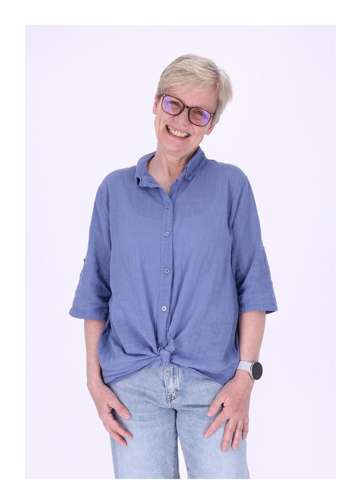 Splash of Color Leinenbluse Damen