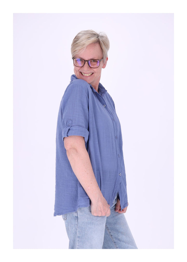 Splash of Color Leinenbluse Damen