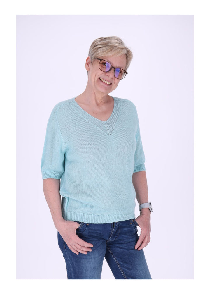 T-Shirt Damen V-Ausschnitt Feinstrick