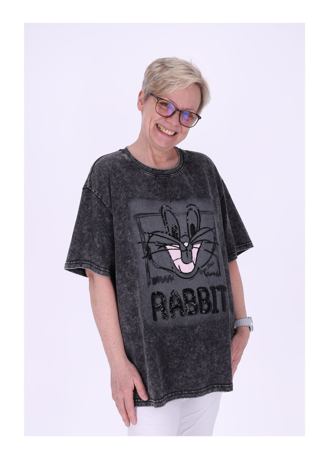 Splash of Color Damen T-Shirt Rabbit