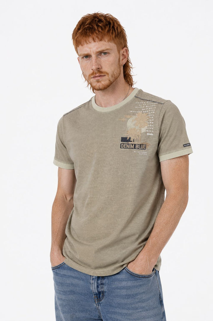 SOQUESTO Herren T-Shirt Bruststickerei
