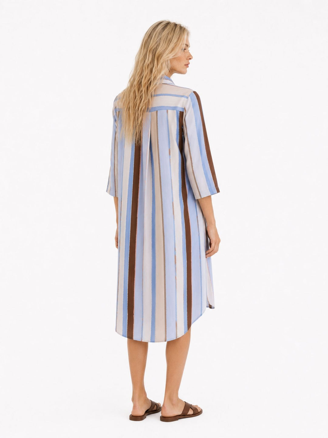 Vanessa Damenkleid Polokragen Streifen