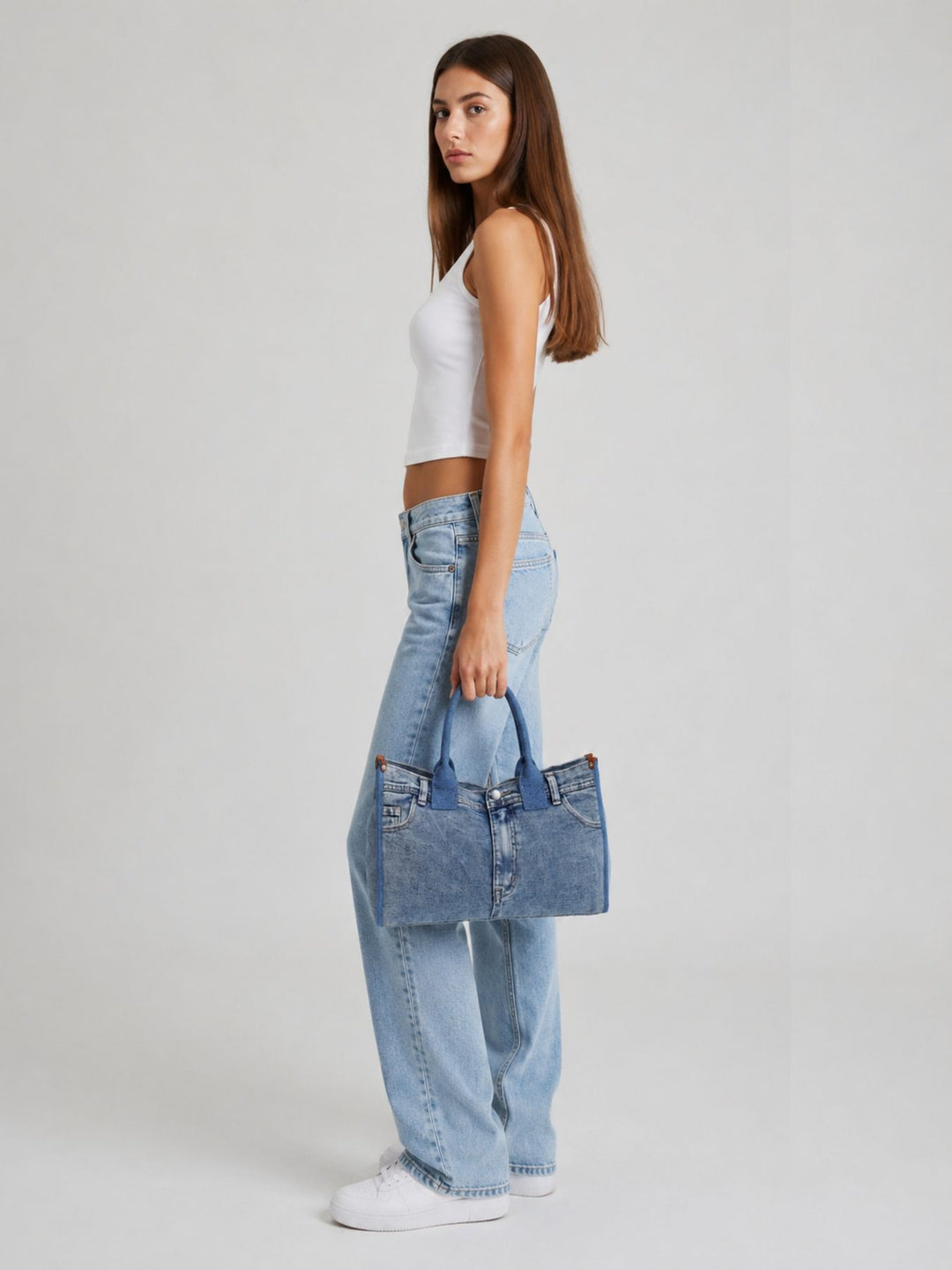 Jeans-Shopper Tasche – Trendige Handtasche im Denim-Look