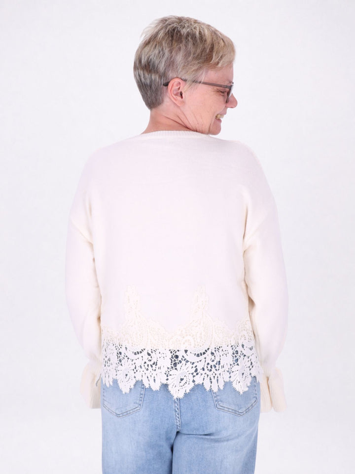 Strickpullover Damen Materialmix