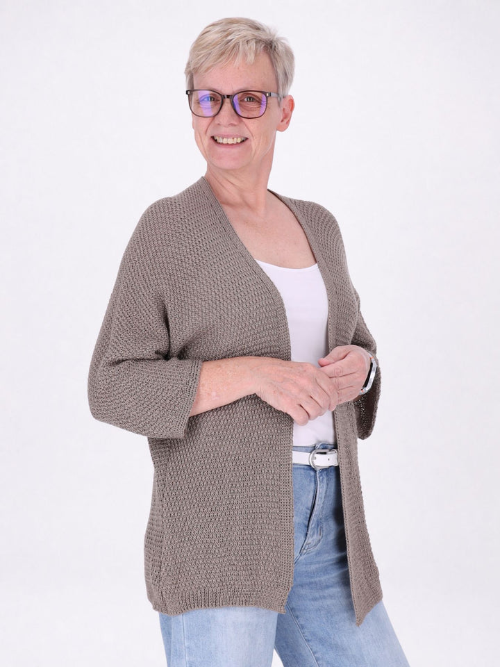 Strickjacke Damen offen 3/4 Arm