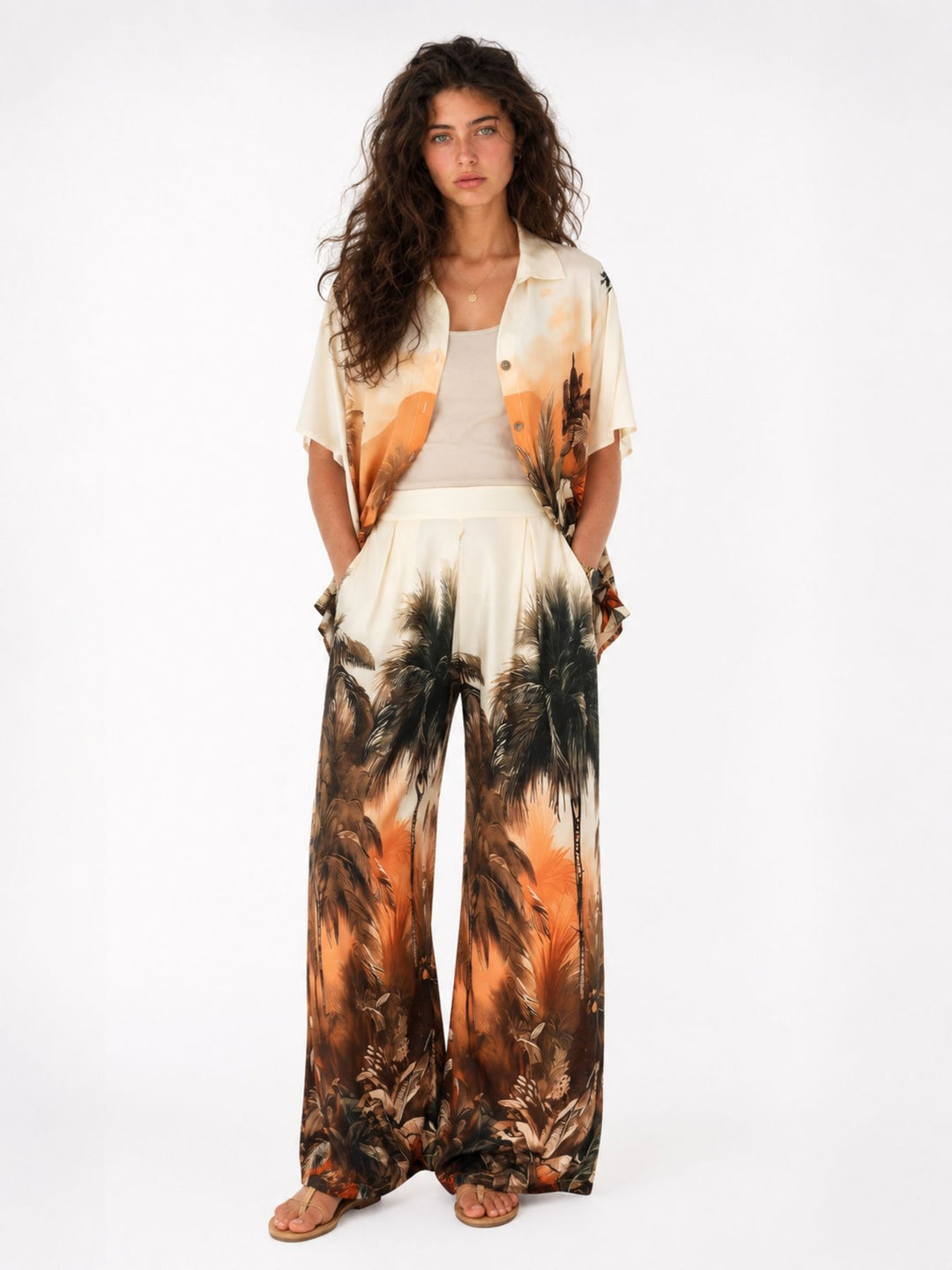 Bluse Damen 1/2 Arm AOP Jungel