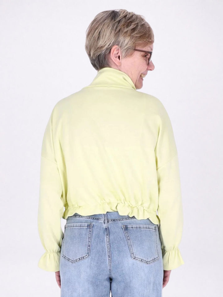 Jacke Damen Sweat Tunnelzug aufgesetzte Taschen kurz