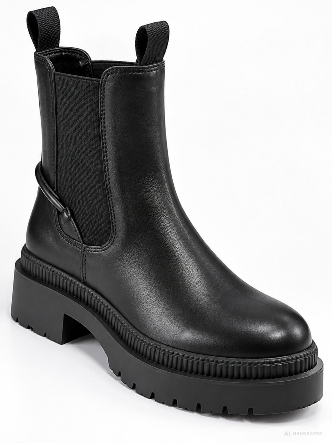 Damen Chelsea Boots in Schwarz mit Chunky-Sohle