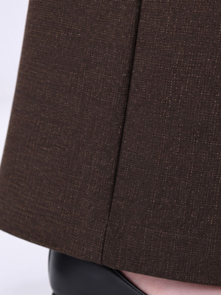 Damen Wide Leg Hose mit seitlichen Knöpfen – Braun
