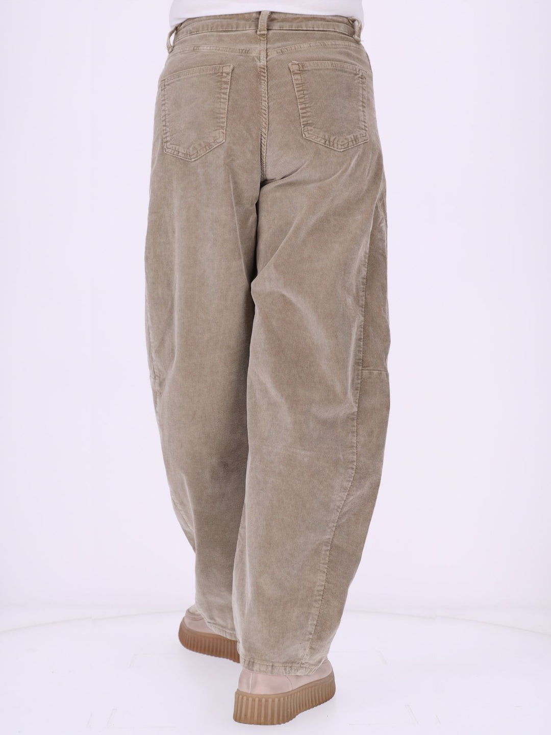 Damen Cordhose Barrel Fit – Albicocca