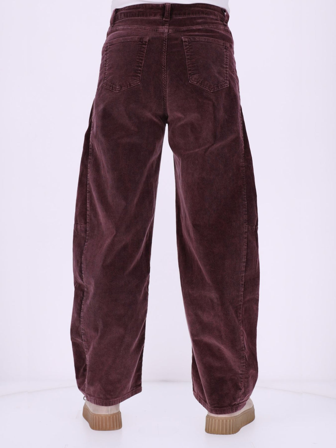 Damen Cordhose Barrel Fit – Raspberry