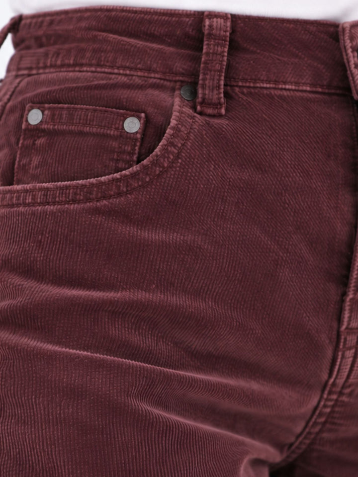 Damen Cordhose Barrel Fit – Raspberry