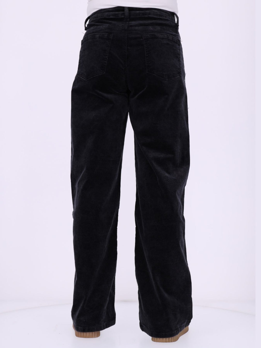 Straight Cordhose Damen weites Bein – Schwarz