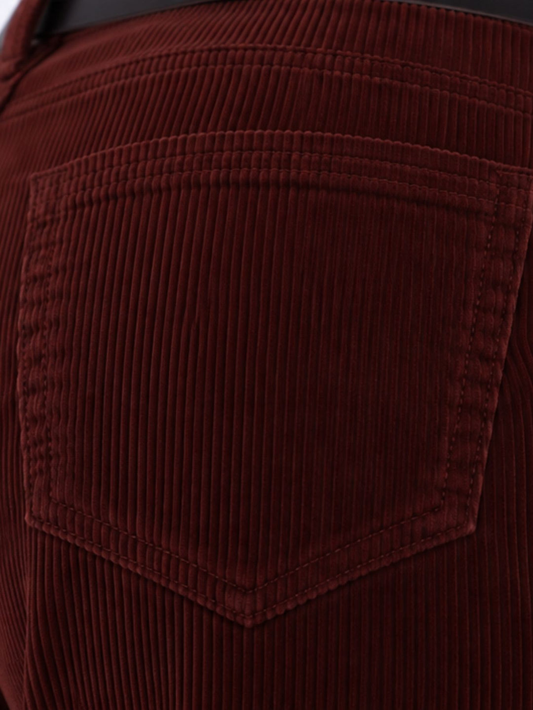 Damen Breitcordhose Wide Leg mit Gürtel – Bordeaux
