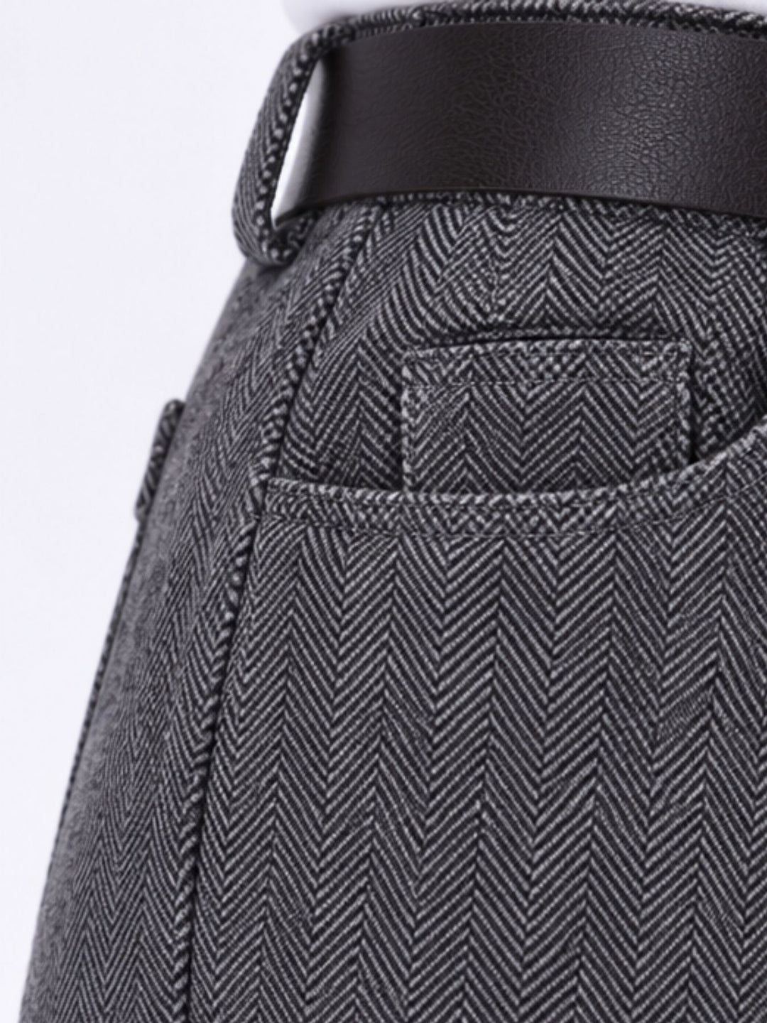 Damen Hose mit weitem Bein in Wolloptik ZIG ZAG – Grau